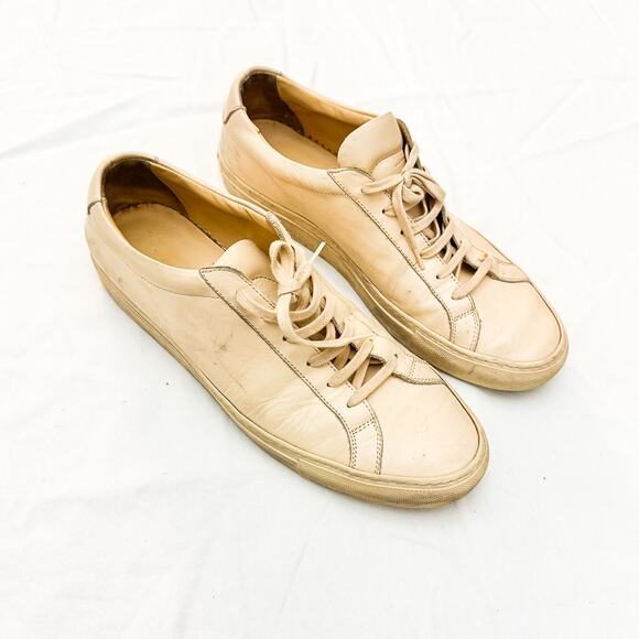 Common Projects Men's Achilles Leather Cream Low Top Sneaker Size 11.5 - Picture 6 of 6